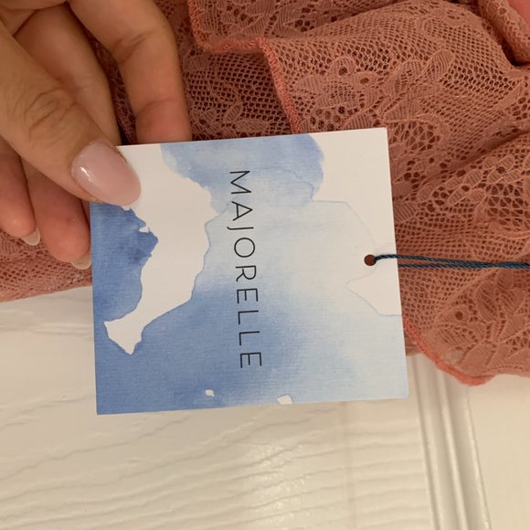 Majorelle Blush Coda Strapless Ruffle Lace Dress - Picture 6 of 7